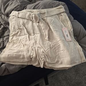 New York & Company High Waist Linen Shorts
